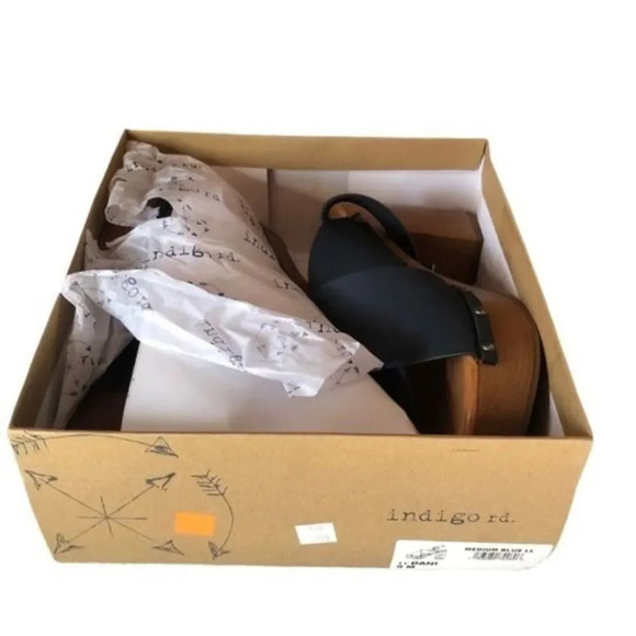 Indigo Dani Denim Block Platform Sandals  Irdani Size 9 - Picture 3 of 9